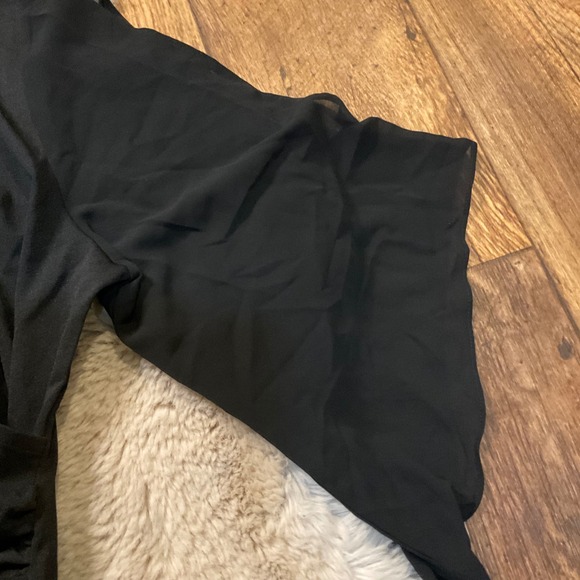 Grace Karin Blouse Size XL Black Wrap Flowy Sleeve V Neck Womens NWT - Picture 5 of 6